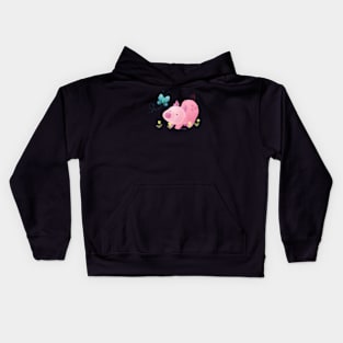 Pig and Butterfly Kids Hoodie